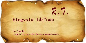 Ringvald Tünde névjegykártya